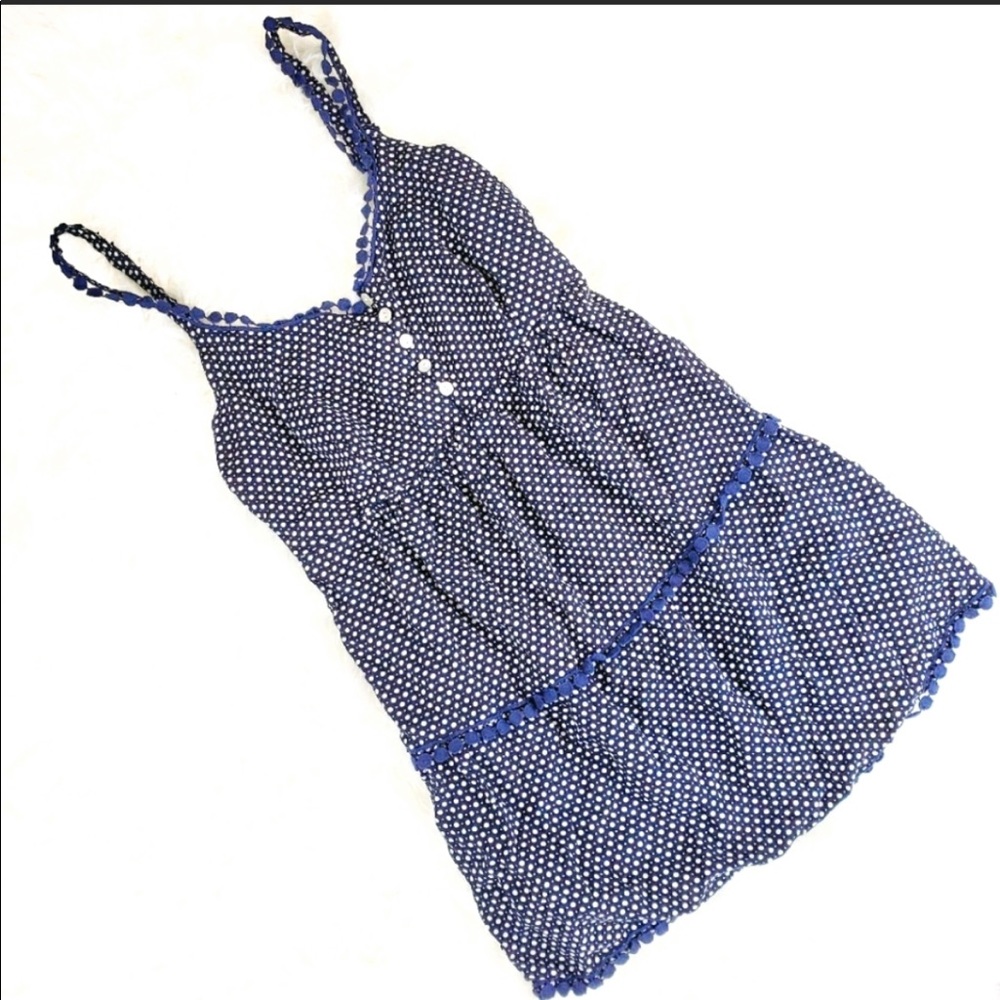 Maternity polka dot navy white baby doll tank top